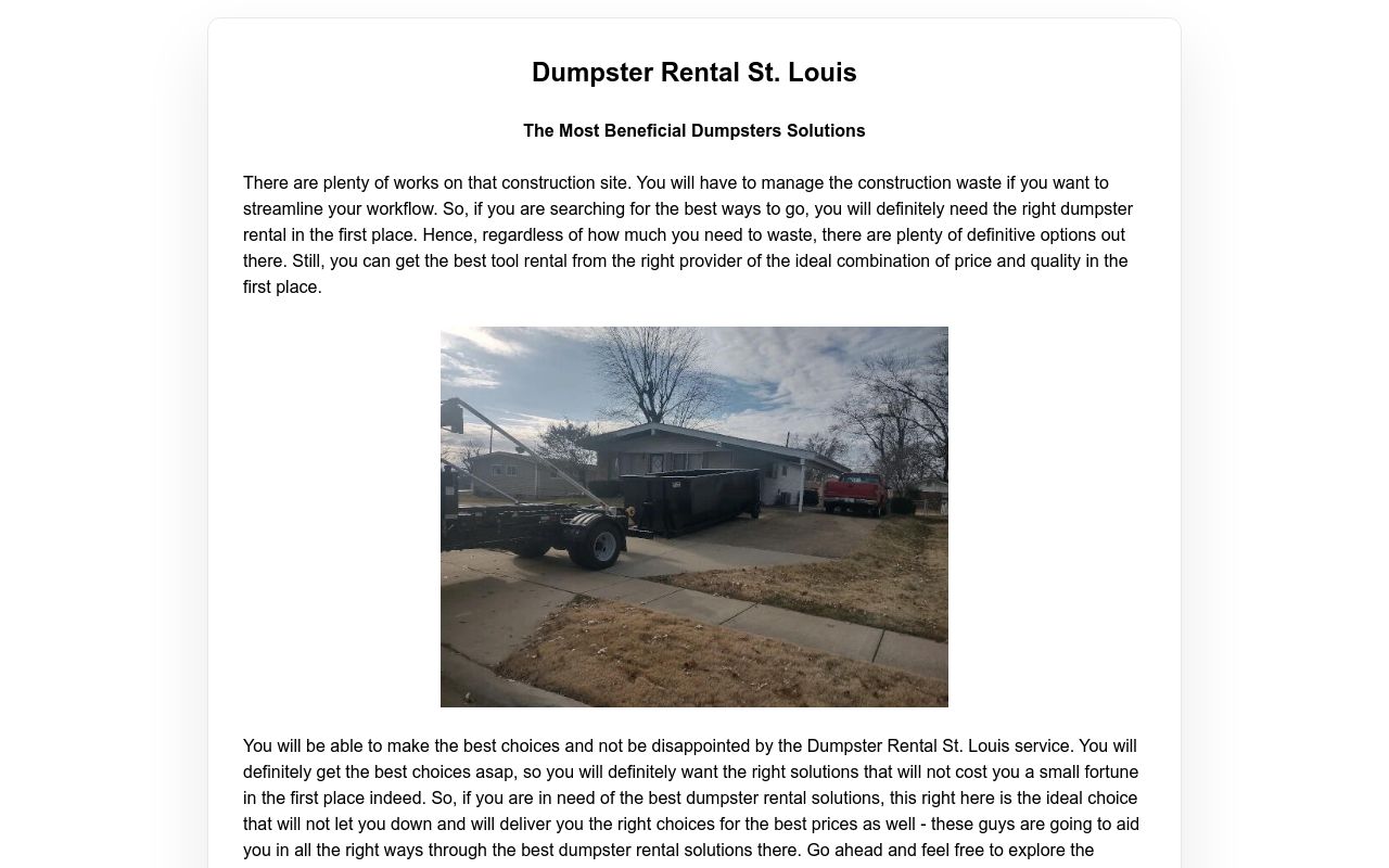 Dumpster Rental St. Louis